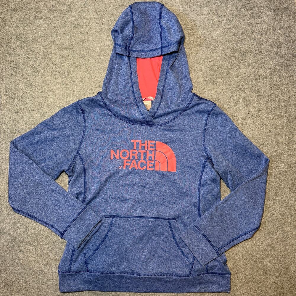 THE NORTH FACE Women's Hoodie M Heathered Blue Pink